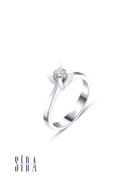 Tektaş Yüzük - Beyaz Altın